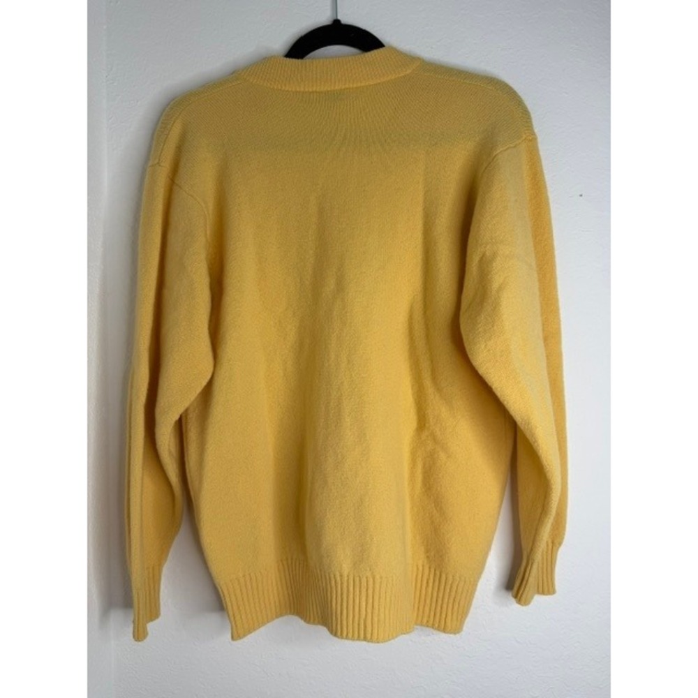 James Pringle Scottish Fashions Yellow Pure Lambswool Cardigan Sweater Scotland - Picture 2 of 5